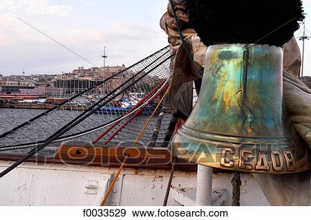 Italy, Sardinia, detail of a four-masted ship, bell View Large Photo Image Stock Photo - Italy, Sardinia, detail of a four-masted ship, bell. Fotosearch