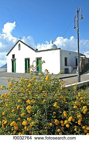 Picture - Italy, Sicily, Aeolian islands, Lipari, church. Fotosearch