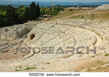 Italy, Sicily, Syracuse, archeologic park of Neapolis, greek theater View Large Photo Image Stock Photography - Italy, Sicily, Syracuse, archeologic park of Neapolis, greek theater. Fotosearch