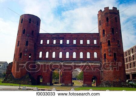 Stock Image - Italy, Turin, palatine gate. Fotosearch
