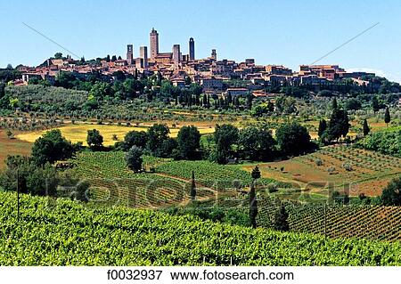 Italy, Tuscany, Siena, San Gimignano View Large Photo Image Stock Photo - Italy, Tuscany, Siena, San Gimignano. Fotosearch