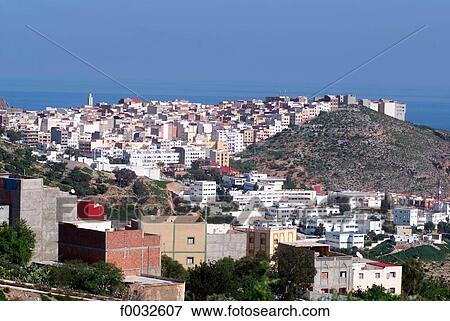 Morocco, Al Hoceima View Large Photo Image Stock Photo - Morocco, Al Hoceima. Fotosearch