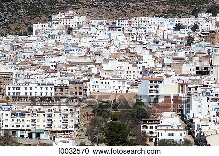 Stock Image - Morocco, Chefchaouen, general view. Fotosearch