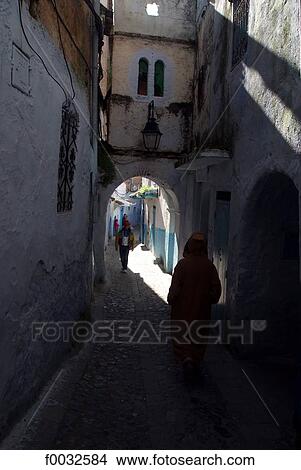 Morocco, Chefchaouen, medina View Large Photo Image Picture - Morocco, Chefchaouen, medina. Fotosearch