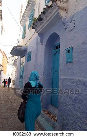 Morocco, Chefchaouen, medina View Large Photo Image Stock Image - Morocco, Chefchaouen, medina. Fotosearch