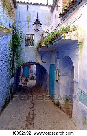 Stock Image - Morocco, Chefchaouen, medina. Fotosearch
