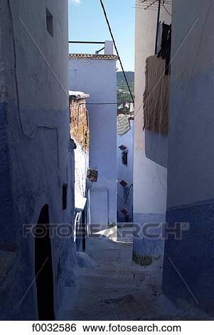 Morocco, Chefchaouen, medina View Large Photo Image Stock Photograph - Morocco, Chefchaouen, medina. Fotosearch