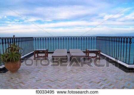 Stock Photography - Morocco, Tangier, hotel terrace. Fotosearch