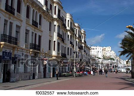 Morocco, Tangier, promenade View Large Photo Image Stock Photo - Morocco, Tangier, promenade. Fotosearch