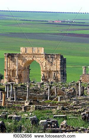Morocco, Volubilis, arch of triumph View Large Photo Image Stock Photograph - Morocco, Volubilis, arch of triumph. Fotosearch
