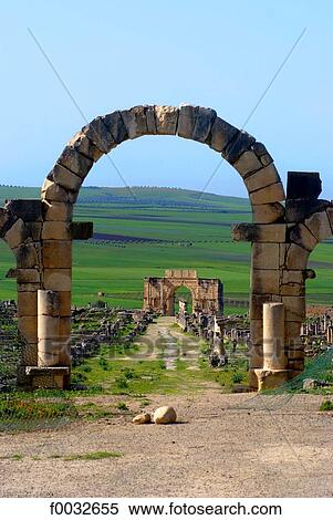 Morocco, Volubilis, Tangier gate View Large Photo Image Stock Photography - Morocco, Volubilis, Tangier gate. Fotosearch