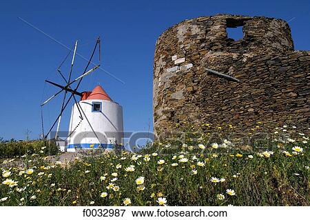 Portugal, Alentejo, Odemira, windmill View Large Photo Image Stock Photo - Portugal, Alentejo, Odemira, windmill. Fotosearch