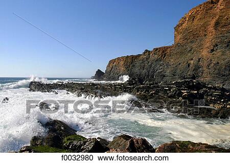 Portugal, Alentejo, Zambujeira do Mar View Large Photo Image Stock Image - Portugal, Alentejo, Zambujeira do Mar. Fotosearch