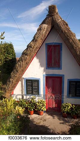 Portugal, Madeira, Santana, house View Large Photo Image Stock Photograph - Portugal, Madeira, Santana, house. Fotosearch