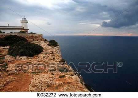 Spain, Balearic islands, Majorca, Cap Blanc, lighthouse. View Large Photo Image Stock Image - Spain, Balearic islands, Majorca, Cap Blanc, lighthouse.. Fotosearch