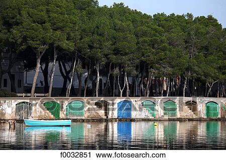 Spain, Balearic islands, Majorca, Portocolom, garage boat View Large Photo Image Stock Image - Spain, Balearic islands, Majorca, Portocolom, garage boat. Fotosearch