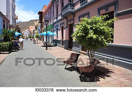 Spain, canary islands, Gomera, San Sebastian, Calle Real View Large Photo Image Stock Photo - Spain, canary islands, Gomera, San Sebastian, Calle Real. Fotosearch