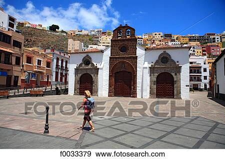 Spain, canary islands, Gomera, San Sebastian, iglesia de la Asunción View Large Photo Image Stock Photo - Spain, canary islands, Gomera, San Sebastian, iglesia de la Asunción. Fotosearch