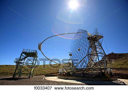 Stock Photo - Spain, Canary islands, La Palma, Roque de los Muchachos, MAGIC telescope. Fotosearch