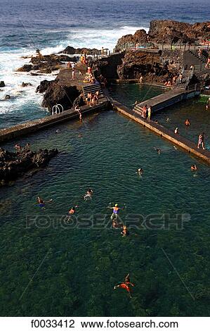 Spain, Canary islands, La Palma, seawater pool View Large Photo Image Stock Image - Spain, Canary islands, La Palma, seawater pool. Fotosearch