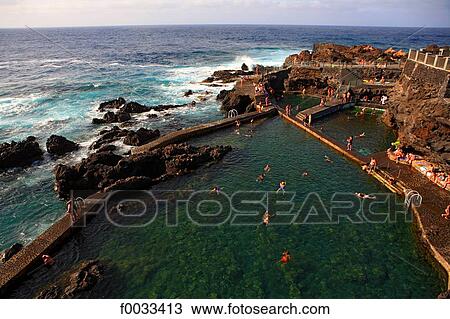 Spain, Canary islands, La Palma, seawater pool View Large Photo Image Stock Image - Spain, Canary islands, La Palma, seawater pool. Fotosearch