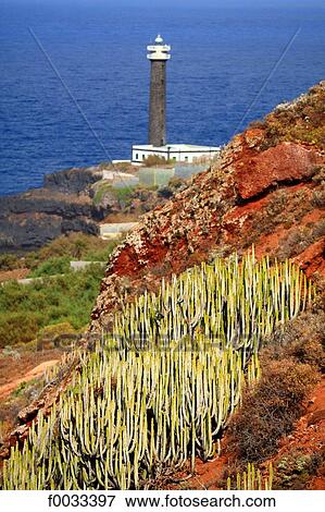 Spain, Canary islands, La Palma, Barlovento, lighthouse View Large Photo Image Stock Photo - Spain, Canary islands, La Palma, Barlovento, lighthouse. Fotosearch