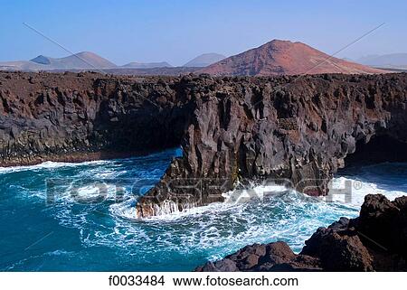 Spain, Canary islands, Lanzarote, los Hervideros View Large Photo Image Picture - Spain, Canary islands, Lanzarote, los Hervideros. Fotosearch