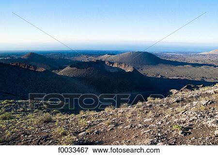 Stock Photo - Spain, Canary islands, Lanzarote, national park of Timanfaya. Fotosearch