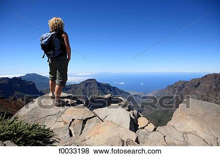 Spain, Canary islands, Tenerife, hiker View Large Photo Image Stock Photo - Spain, Canary islands, Tenerife, hiker. Fotosearch