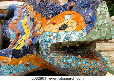 Spain, Catalonia, Barcelona, Guell park, the salamander View Large Photo Image Stock Image - Spain, Catalonia, Barcelona, Guell park, the salamander. Fotosearch