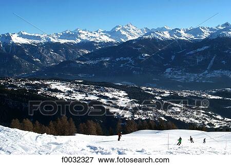 Switzerland, canton of Valais, Ayent, ski station of Anzere. View Large Photo Image Stock Photo - Switzerland, canton of Valais, Ayent, ski station of Anzere.. Fotosearch