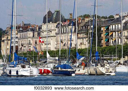 Switzerland, Geneva, port View Large Photo Image Stock Image - Switzerland, Geneva, port. Fotosearch