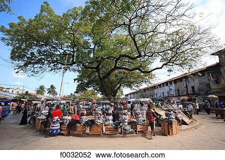 Stock Image - Tanzania, Zanzibar (Unguja island), Zanzibar city, market of Stone Town.. Fotosearch