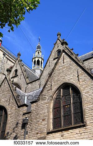 Stock Photo - The Netherlands, South Holland, Gouda, Sint-Janskerk cathedral. Fotosearch