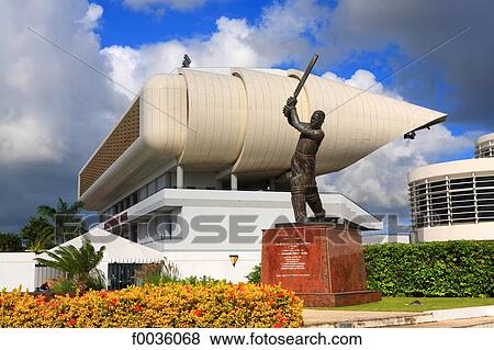 Barbados, Bridgetown, Kensington oval, statue of a cricket player View Large Photo Image Stock Photo - Barbados, Bridgetown, Kensington oval, statue of a cricket player. Fotosearch