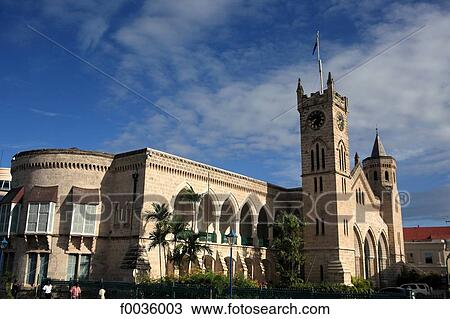 Stock Image - Barbados, Bridgetown, the parliament. Fotosearch