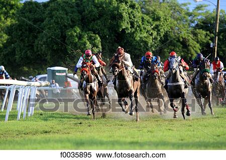 Stock Photography - Barbados, horse racing. Fotosearch