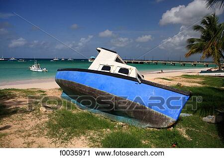 Barbados, Oistins, boat on the beach View Large Photo Image Stock Image - Barbados, Oistins, boat on the beach. Fotosearch