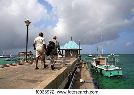 Stock Image - Barbados, Oistins, the port. Fotosearch