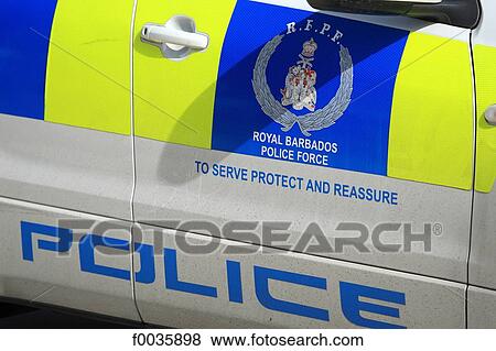 Barbados, police car View Large Photo Image Stock Photo - Barbados, police car. Fotosearch