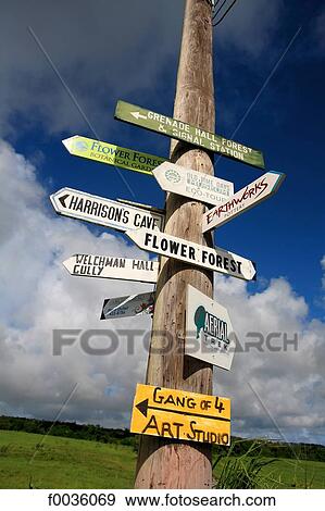 Stock Photo - Barbados, road signs. Fotosearch