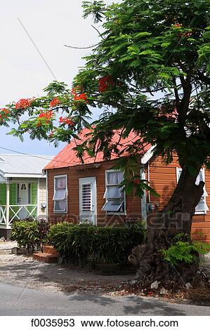 Stock Image - Barbados, traditional house. Fotosearch