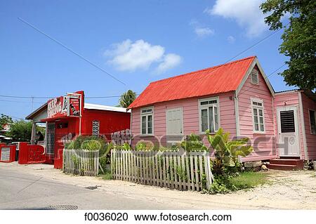 Stock Image - Barbados, traditional house. Fotosearch