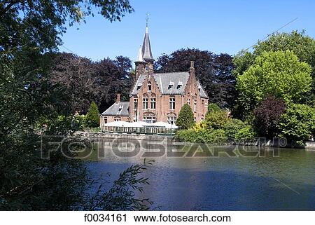 Belgium, Bruges, ancient houses and lake of love View Large Photo Image Stock Image - Belgium, Bruges, ancient houses and lake of love. Fotosearch