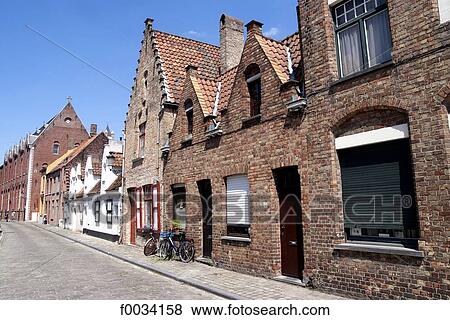 Belgium, Bruges, street View Large Photo Image Stock Photo - Belgium, Bruges, street. Fotosearch