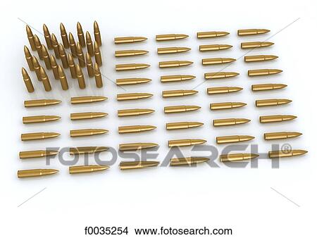 Digital creation: line of bullets looking like the amercan flag View Large Photo Image Picture - Digital creation: line of bullets looking like the amercan flag. Fotosearch