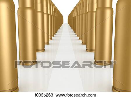 Stock Image - Digital creation: line of bullets. Fotosearch