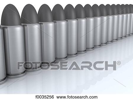 Digital creation: line of bullets View Large Photo Image Stock Photograph - Digital creation: line of bullets. Fotosearch