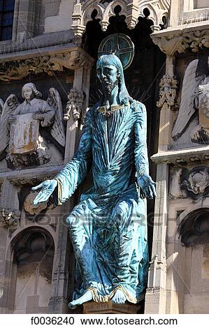 Stock Image - England, Kent, Canterbury, detail of the cathedral. Fotosearch
