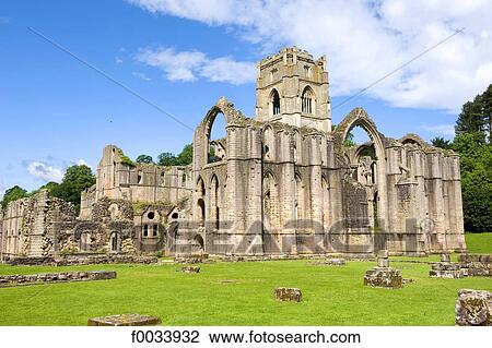 Stock Image - England, North Yorkshire, Fountains abbey. Fotosearch